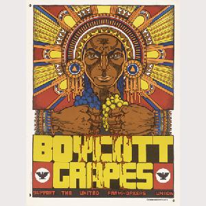 Adorned figure holding grapes
